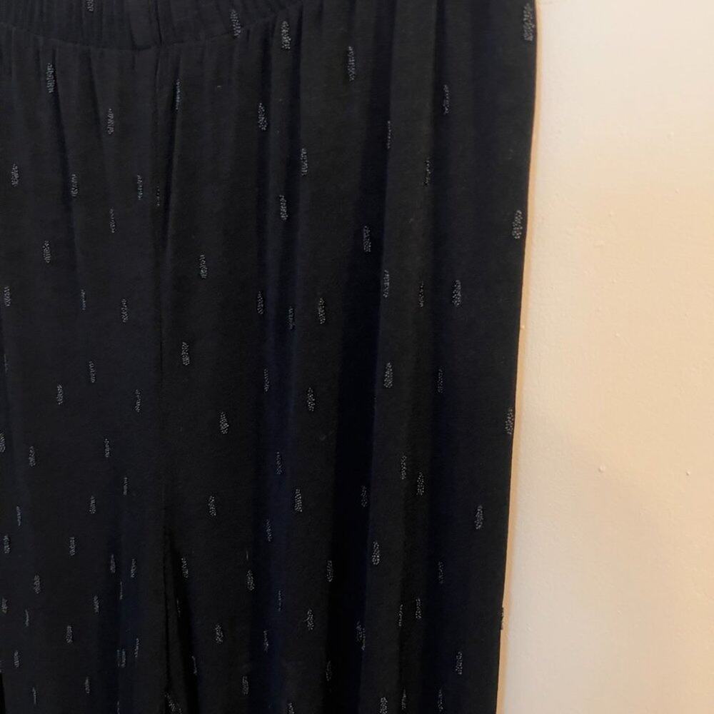 $11SALE!!! Chicos Travelers Wide Leg Black Beaded Stretch Dress Pants - Picture 4 of 6